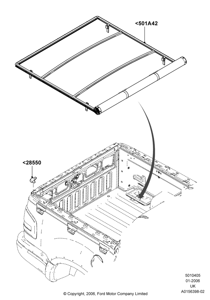 05XB - Pick Up Box/Tailgate and Tonneau, Accessory, Soft Tonneau Cover; 30/JAN/2006-13/AUG/2008