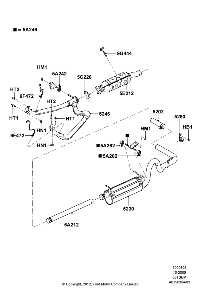 Exhaust System, 6.8L SOHC EFI NA V10 Gas, All Cutaway/Strip Chas/Chas Cab, Ford 450 Series