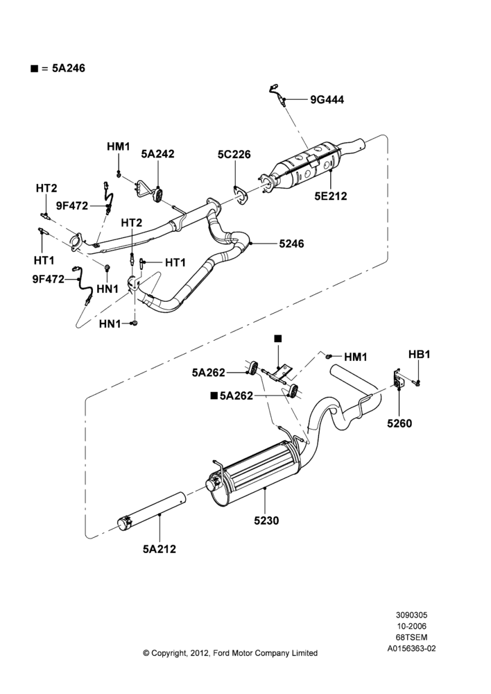 Exhaust System, 6.8L SOHC EFI NA V10 Gas, All Cutaway/Strip Chas/Chas Cab, Ford 350 Series
