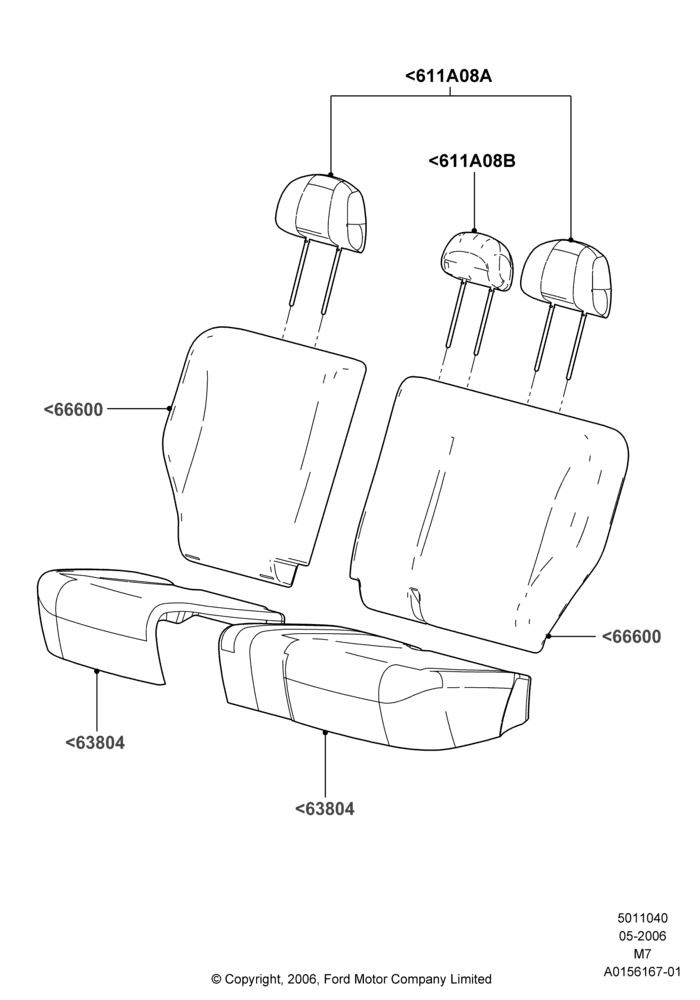 40B - Rear Seat Covers, Lincoln/Mercury Series; 01/MAY/2006-08/JAN/2007