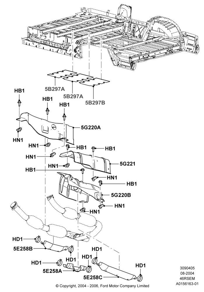 Heat Shields - Exhaust System, Romeo 4.6 SOHC EFI, RV Prep Version