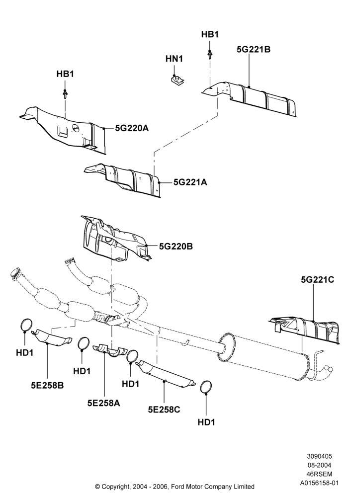 Heat Shields - Exhaust System, Ford 250 Series, Romeo 4.6 SOHC EFI