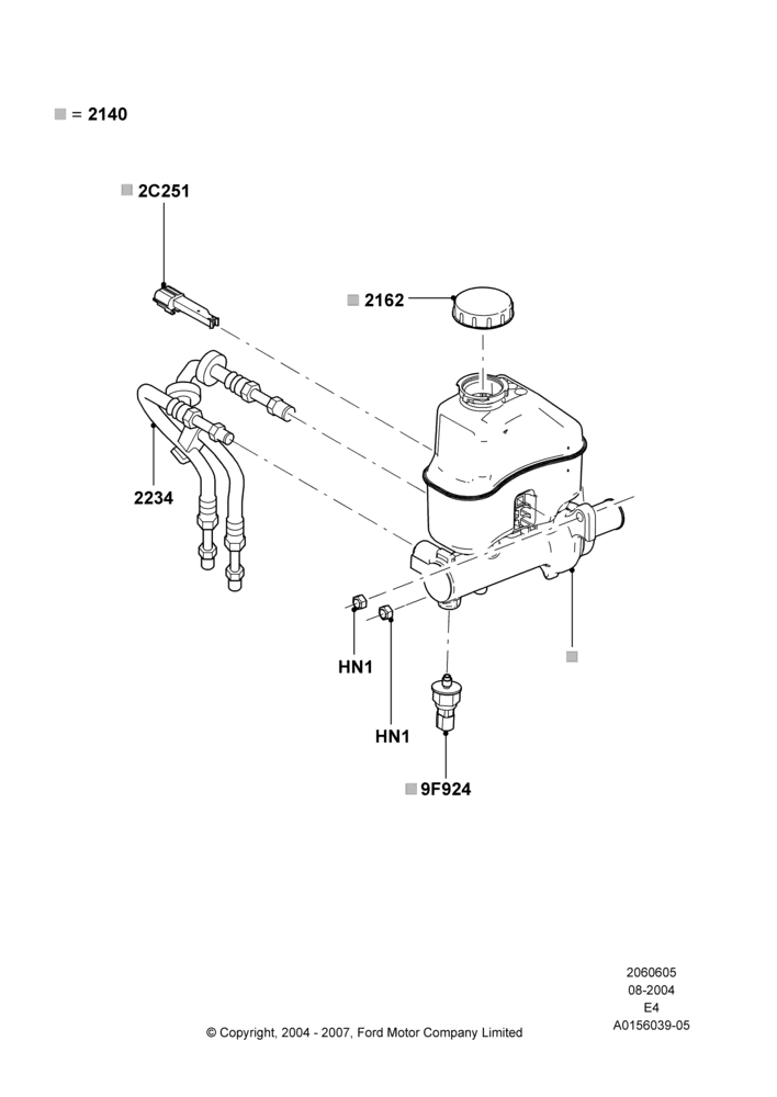 05D - Master Cylinder - Brake System, Ford 350 Series, Traction Control with Advance Trac; 18/APR/2005-06/AUG/2007