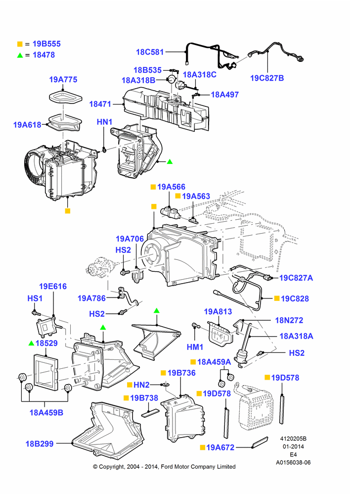 05B - Heater/Air Cond.External Components, With Air Conditioning; 02/AUG/2004