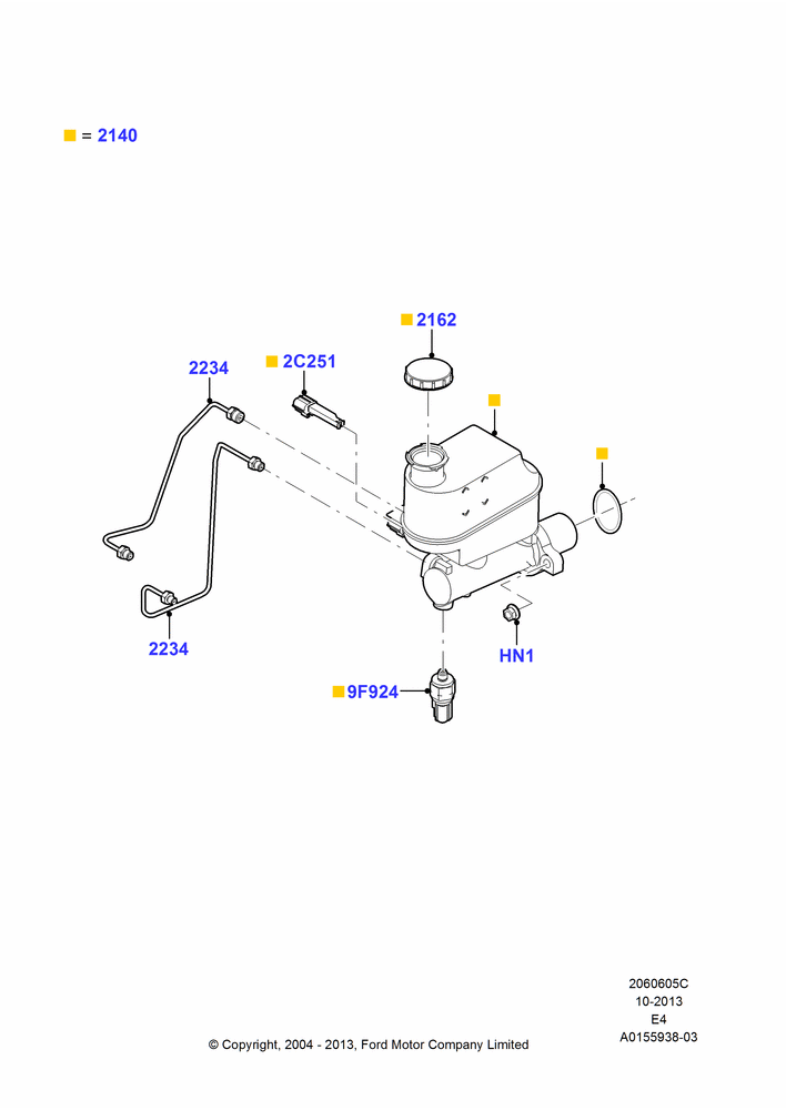 05C - Master Cylinder - Brake System, Ford 250 Series, Ford 350 Series, Less Electronic Stability Control; 18/APR/2005-06/AUG/2007