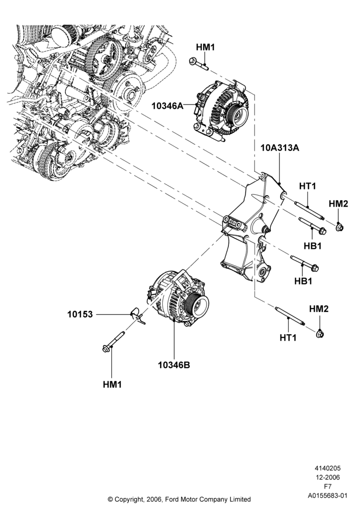 05E - Alternator and Mountings, 6.4L Diesel V8 Twin Turbo, Dual Heavy Duty Alternators; 18/DEC/2006-12/FEB/2010