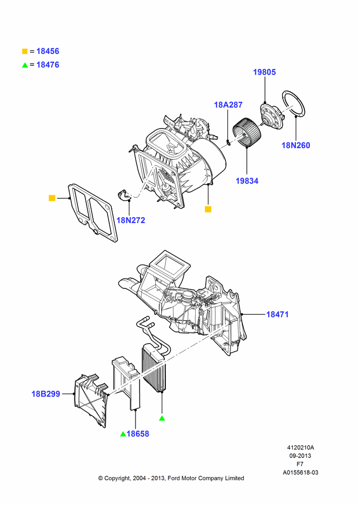 10A - Heater/Air Cond.Internal Components, Less Air Conditioning; 19/JUL/2004-18/DEC/2006