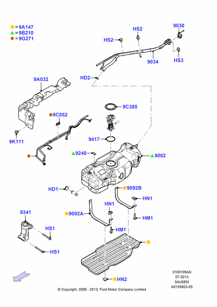 05AG - Fuel Tank, 119"/3023MM Wheelbase, 5.4L 3V V8; 02/AUG/2006-15/SEP/2008