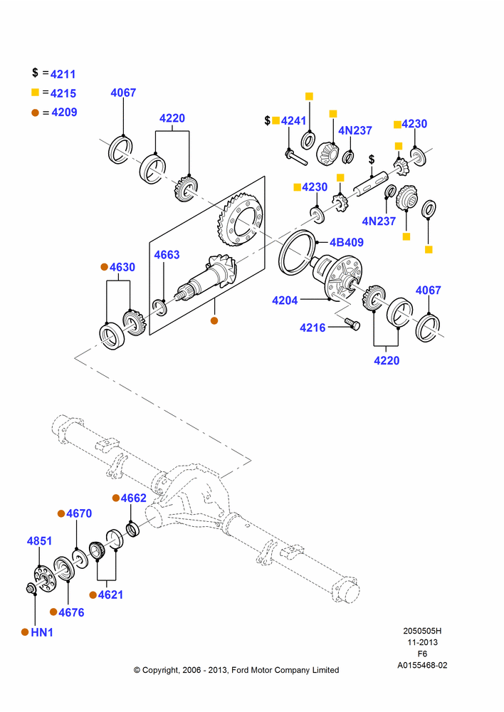 05H - Components - Rear Axle Diff & Carr., Rear Axle Less Limited Slip Diff, With 9.75" Axle; 17/JUL/2006-18/AUG/2008