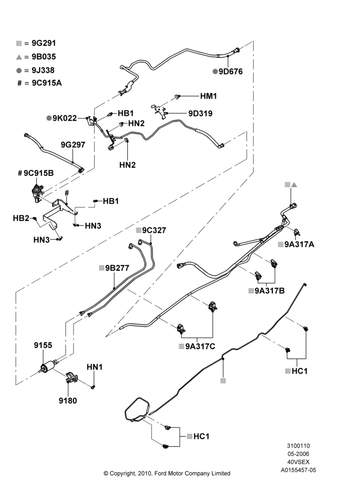10Y - Fuel Lines, 4.0L V6 12V SOHC EFI; 01/MAY/2006-16/DEC/2011