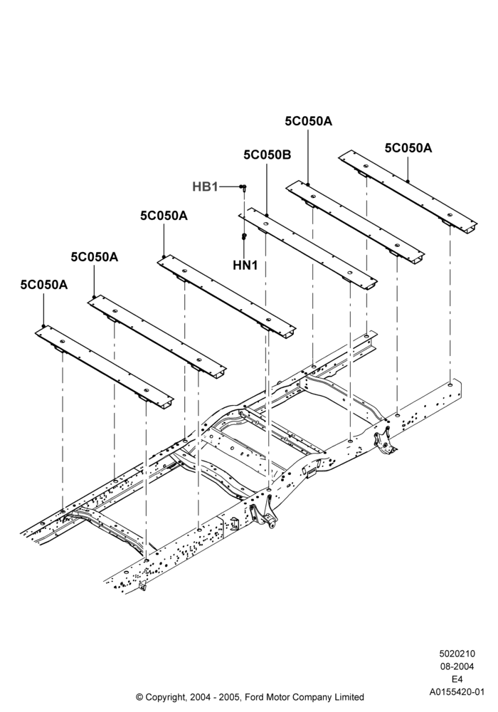 10B - Front Chassis Members, All Cutaway And Chassis Cabs, With Lateral Frame Spacers; 02/AUG/2004