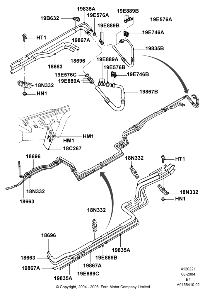 21D - Auxiliary Heater Hoses, With Auxiliary Air Conditioning, With Diesel Engines; 02/AUG/2004-26/JUL/2010