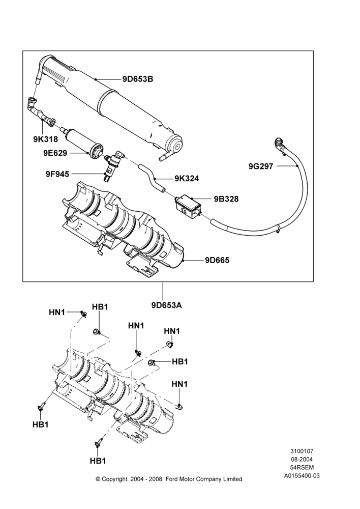07C - Fuel Vapour System, 5.4L Modular SOHC V8, With Mid-Ship Fuel Tank; 02/AUG/2004-15/SEP/2005