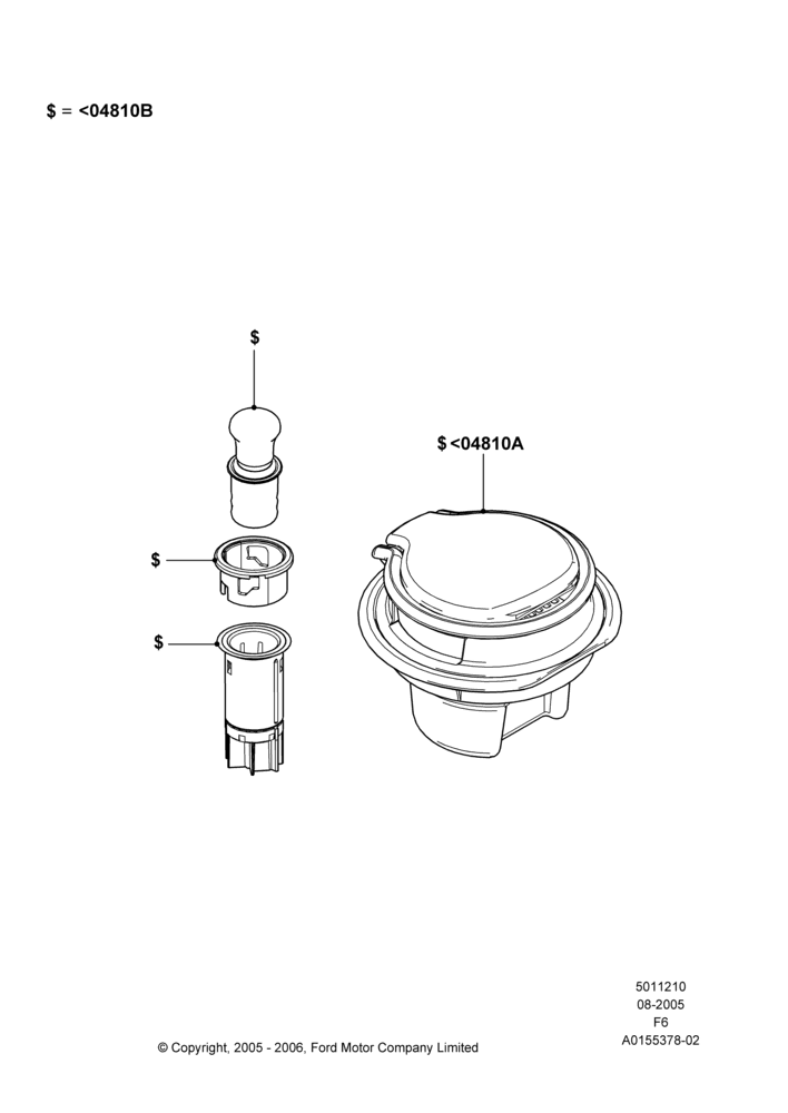 10XA - Console - Floor, Accessory Smokers Pack; 08/AUG/2005-06/JUL/2009