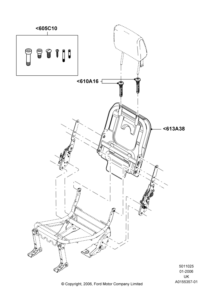 25B - Rear Seat Back, 40% Seat, LH; 30/JAN/2006-29/OCT/2010