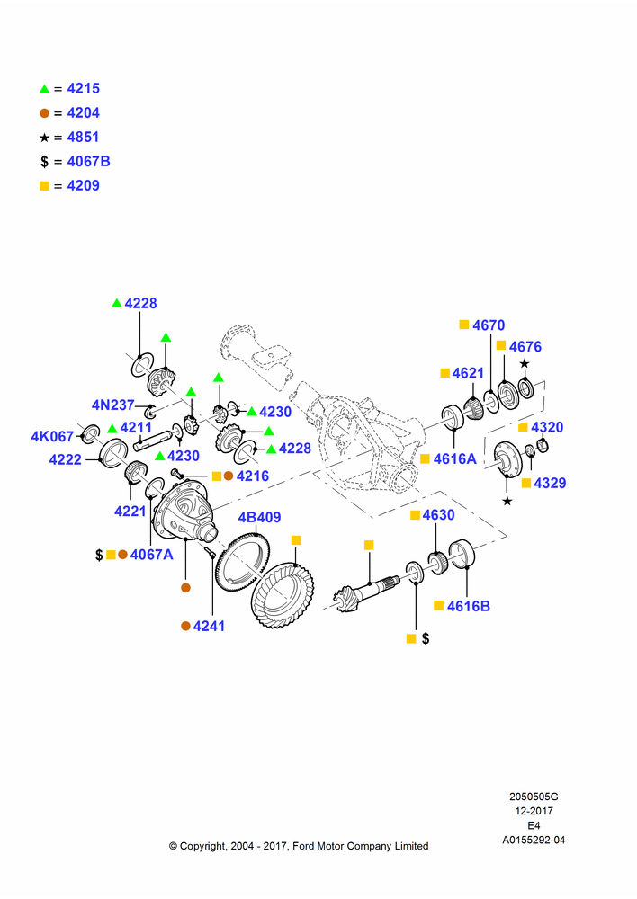 05G - Components - Rear Axle Diff & Carr., 6340 LB(2876 KG) Rear Axle Asy, Ford 350 Series, Rear Axle Less Limited Slip Diff; 02/AUG/2004