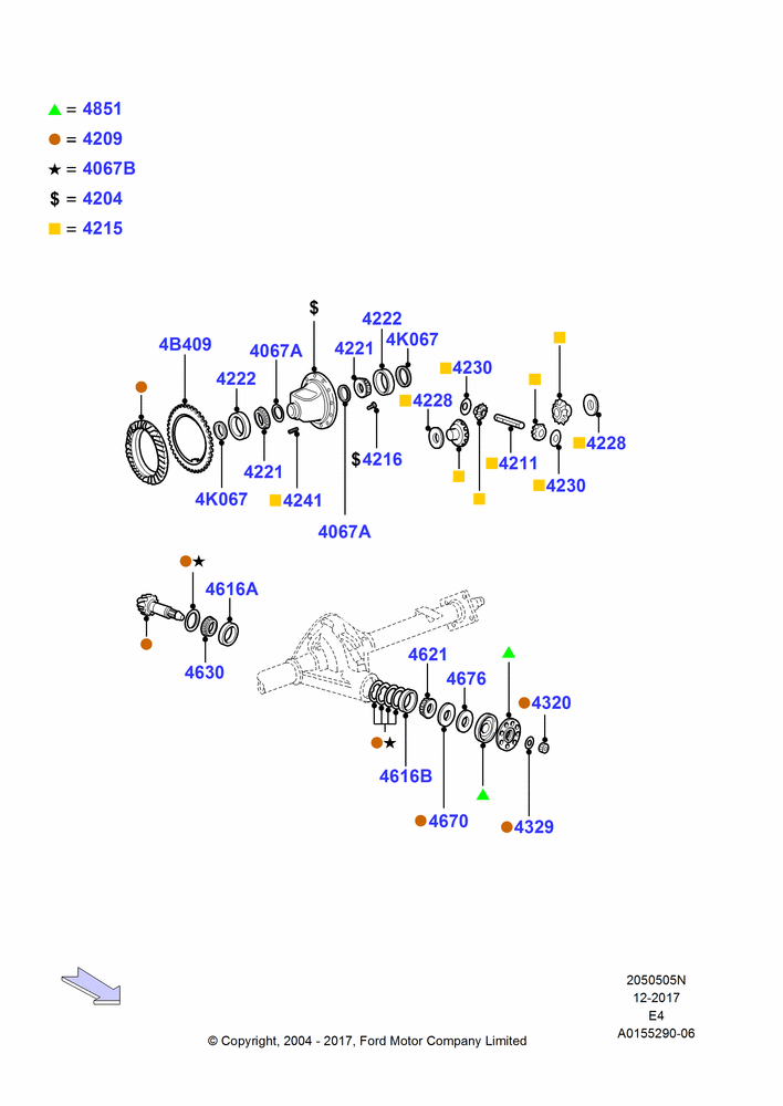 05N - Components - Rear Axle Diff & Carr., Ford 450 Series, Rear Axle Less Limited Slip Diff; 02/AUG/2004