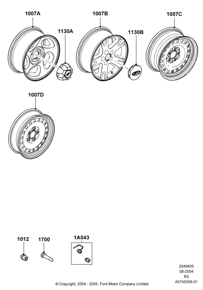 05D - Wheels, With 16" Wheels; 02/AUG/2004-08/AUG/2005