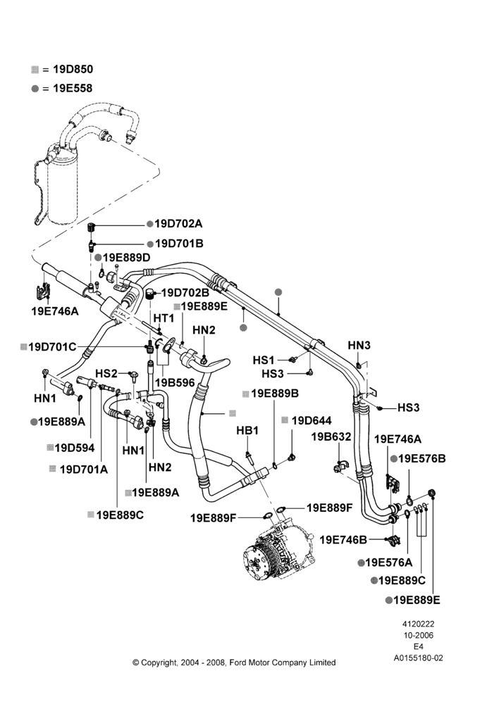 22M - Air Conditioning System, 6.0L  OHV Diesel V8 DI, Heater/AC Prep Pack-Deluxe, Heater/Air Conditioning Prep Pack, Manual Air Conditioning, Under Hood; 16/OCT/2006-26/JUL/2010