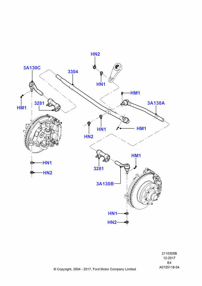 05B - Steering Linkage, Ford 250 Series; 02/AUG/2004