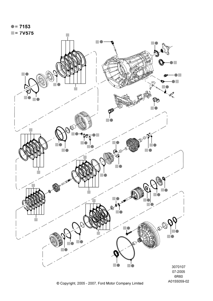 07B - Automatic Transmission Gasket Kits, 6 Speed Auto Transmission 6R60, 6 Speed Automatic Trans (6R80); 19/JUL/2005-16/DEC/2010