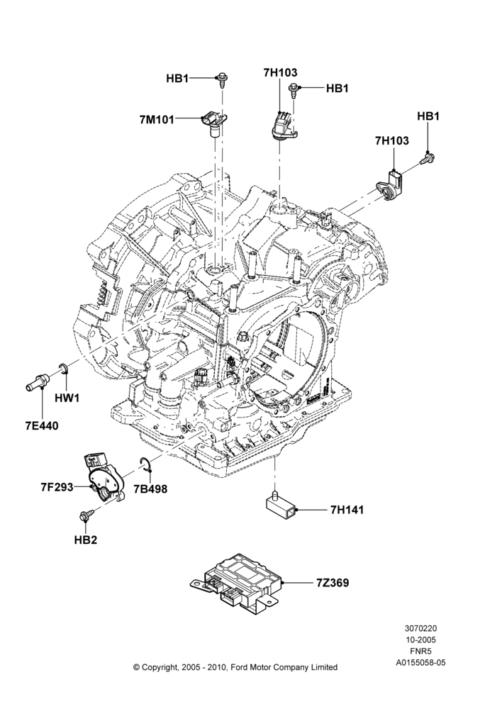 20 - Transmission Modules and Sensors, 5 Speed Auto Mazda FNR5; 03/OCT/2005-04/FEB/2009