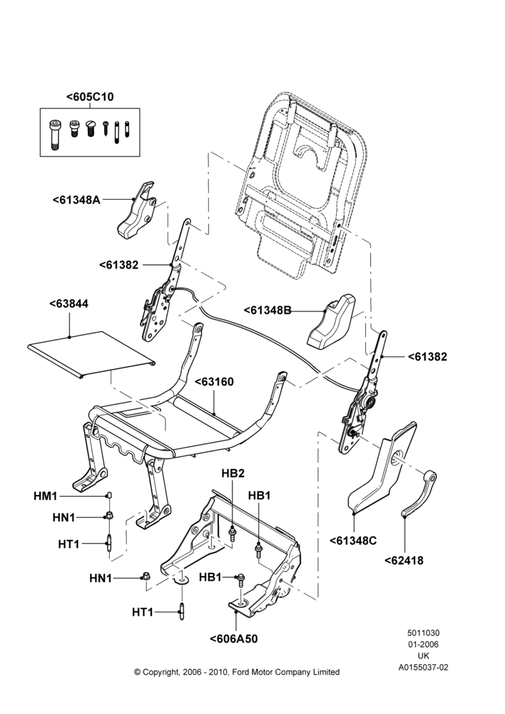 30B - Rear Seat Base, 40% Seat, LH; 30/JAN/2006-29/OCT/2010