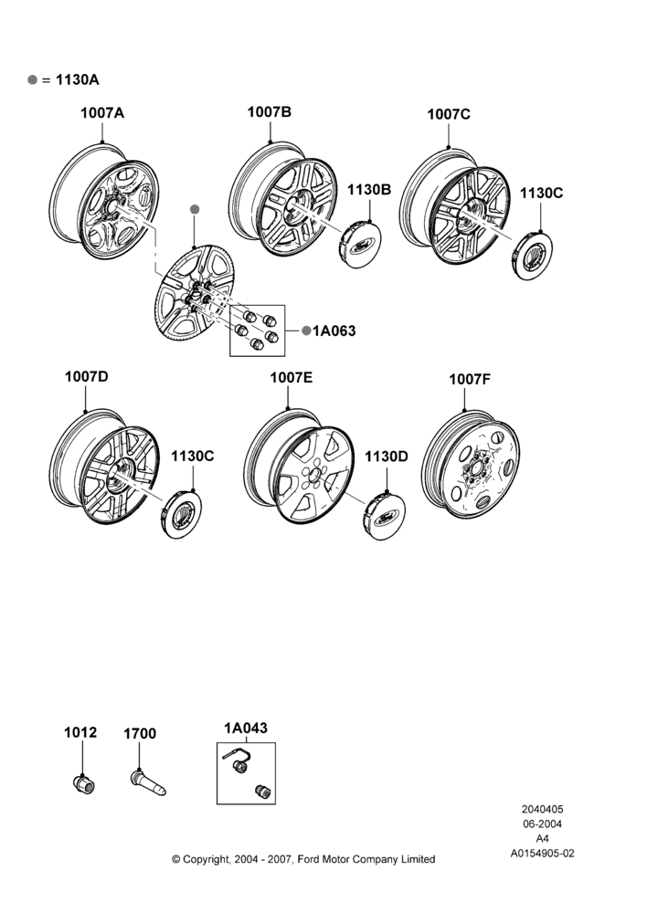 05C - Wheels, With 16" Wheels; 22/JUN/2004-30/MAY/2005