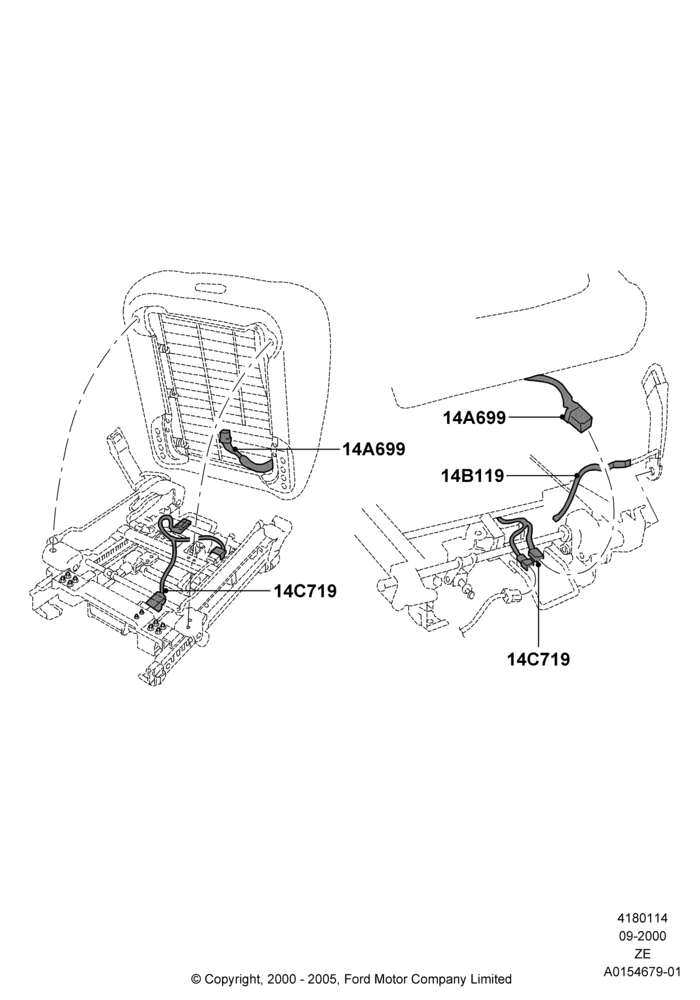 14 - Wiring - Seats; 18/SEP/2000-10/MAY/2004