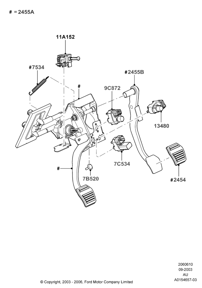 10B - Brake and Clutch Controls, Manual Transmission; 04/SEP/2003-27/AUG/2007