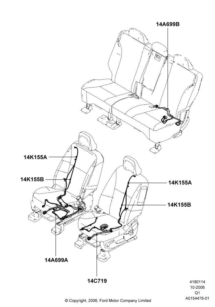 14A - Wiring - Seats, Ford Series; 06/NOV/2006-12/JUL/2010
