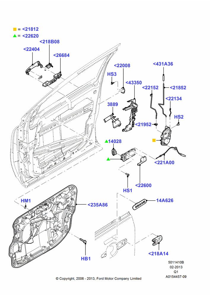 10B - Front Door Lock Controls, Lincoln/Mercury Series; 06/NOV/2006-24/DEC/2014