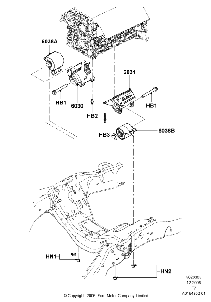 05F - Engine Mounting, 6.8L Gas EFI V10; 18/DEC/2006-12/FEB/2010