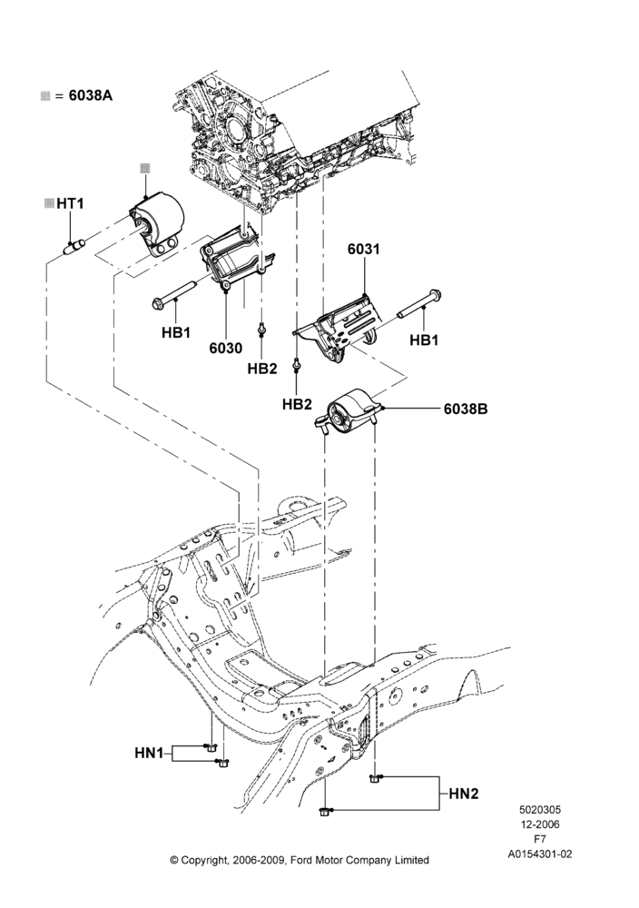 05D - Engine Mounting, 6.4L Diesel V8 Twin Turbo; 18/DEC/2006-12/FEB/2010