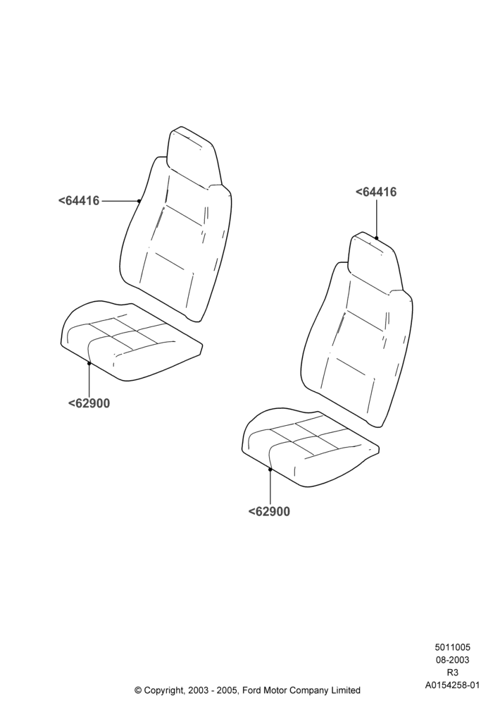05D - Front Seat Covers, Sports Front Seat, Super Cab, Super Cab - 4 Door; 04/AUG/2003-05/DEC/2005