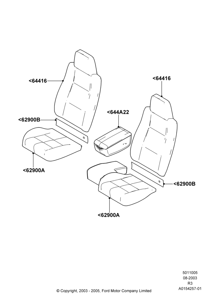 05C - Front Seat Covers, Super Cab, Super Cab - 4 Door, With Split Bench Front Seat; 04/AUG/2003-05/DEC/2005