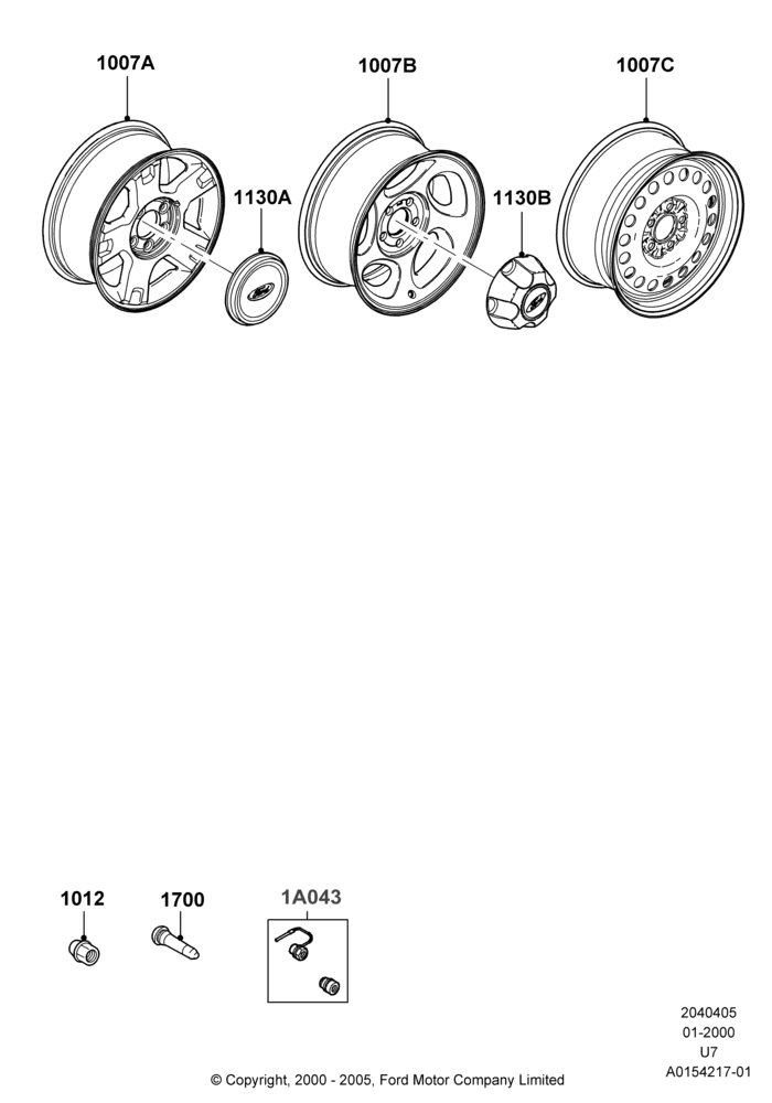 05B - Wheels, With 16" Wheels; 31/JAN/2000-19/AUG/2002