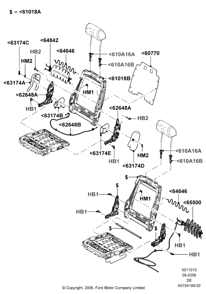 10F - Front Seat Back, Less RH Lumbar Support, Mercury Division Derivative, With Fold Flat Front Passenger Seat, With LH Manual Lumbar Support; 30/AUG/2006-02/JUN/2008