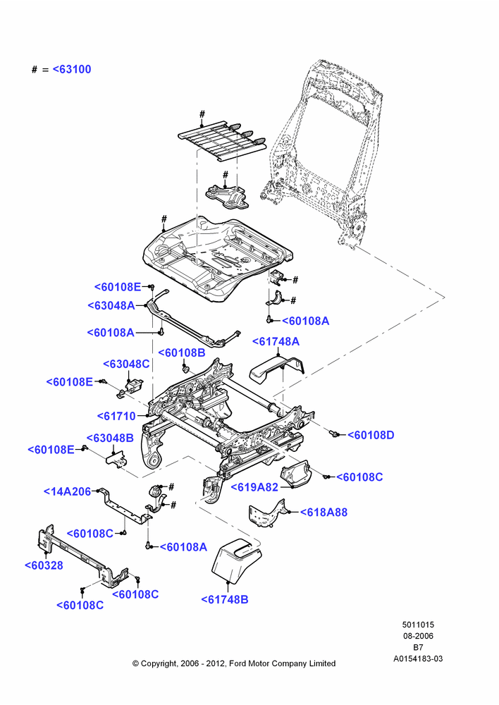 15J - Front Seat Base, With Bucket Front Seats, With Temp Control Drivers Seat, With Temp Control Passenger Seat; 02/AUG/2006-15/SEP/2008