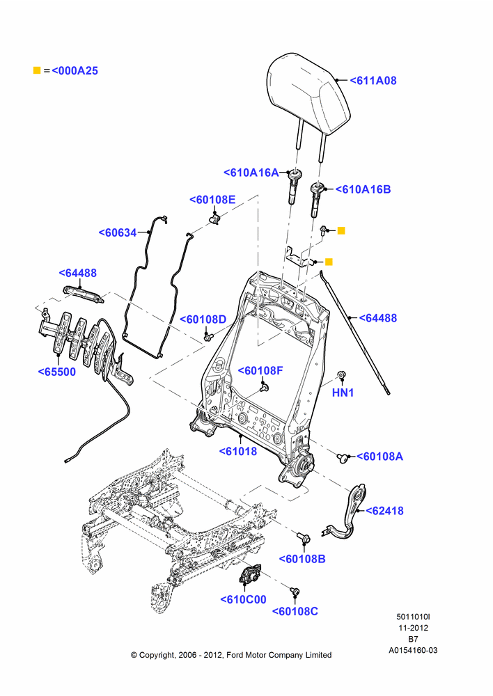 10I - Front Seat Back, With Bucket Front Seats, With Temp Control Drivers Seat, With Temp Control Passenger Seat; 02/AUG/2006-11/AUG/2014