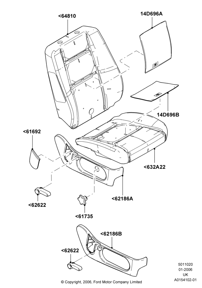 20B - Front Seat Pads/Valances & Heating, Passenger Seat; 30/JAN/2006-29/OCT/2010