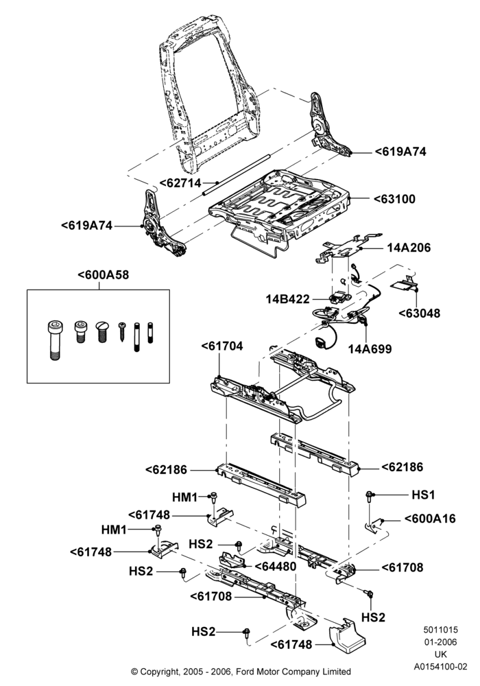 15D - Front Seat Base, With Pass. 2 Way Manual Seat Adjust, With Pass. 4 Way Manual Seat Adjust; 30/JAN/2006-29/OCT/2010