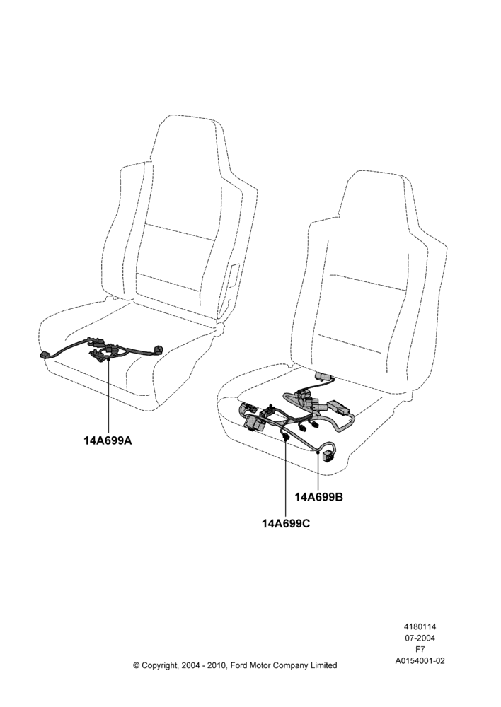 14 - Wiring - Seats; 19/JUL/2004-12/FEB/2010