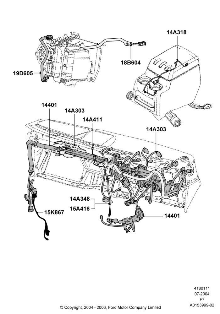 11 - Wiring - Dash And Floor Console; 19/JUL/2004-12/FEB/2010