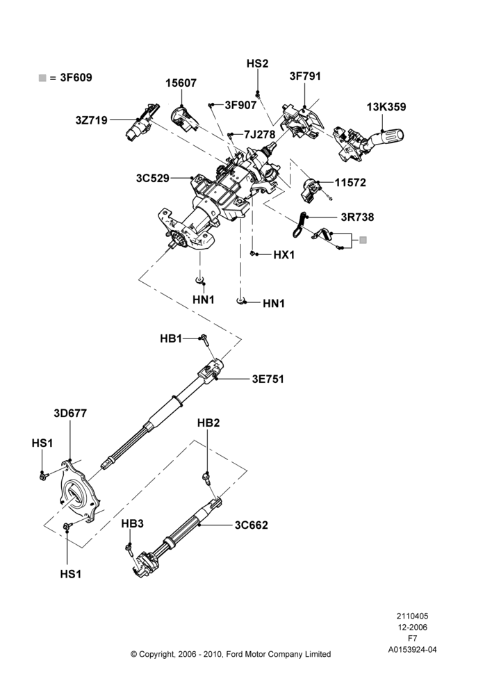 05G - Steering Column, Automatic Transmission, With Tilt Steering Wheel; 18/DEC/2006-16/SEP/2008