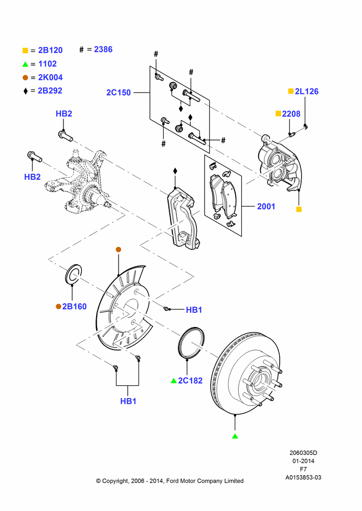Front Brake Discs and Calipers, Ford 250 Series, Ford 350 Series, LHD RWD