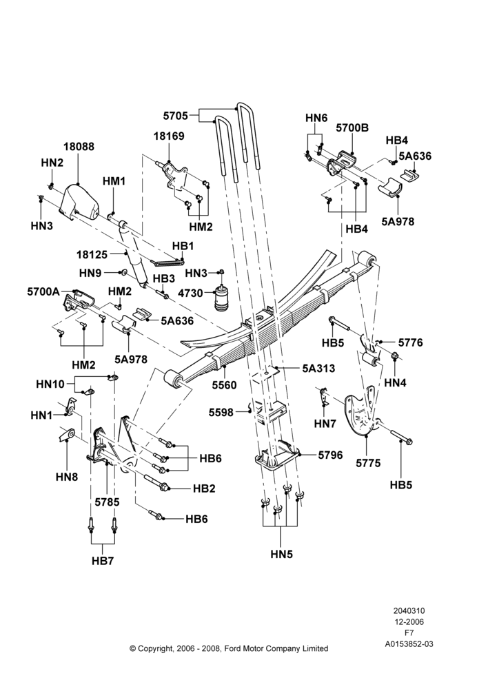 10H - Rear Springs and Shock Absorbers, Ford 550 Series, Ford 450 Series; 18/DEC/2006-12/FEB/2010