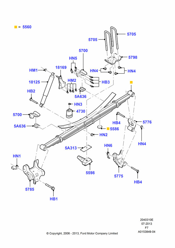 10E - Rear Springs and Shock Absorbers, Wide Frame (Pickup), Ford 250 Series, Ford 350 Series, With Single Rear Wheels; 18/DEC/2006-12/FEB/2010