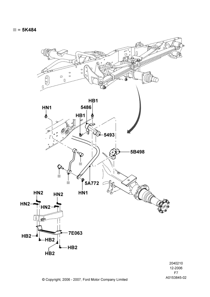 10H - Rear Cross Member & Stabilizer Bar, Ford 550 Series, Ford 450 Series; 18/DEC/2006-12/FEB/2010