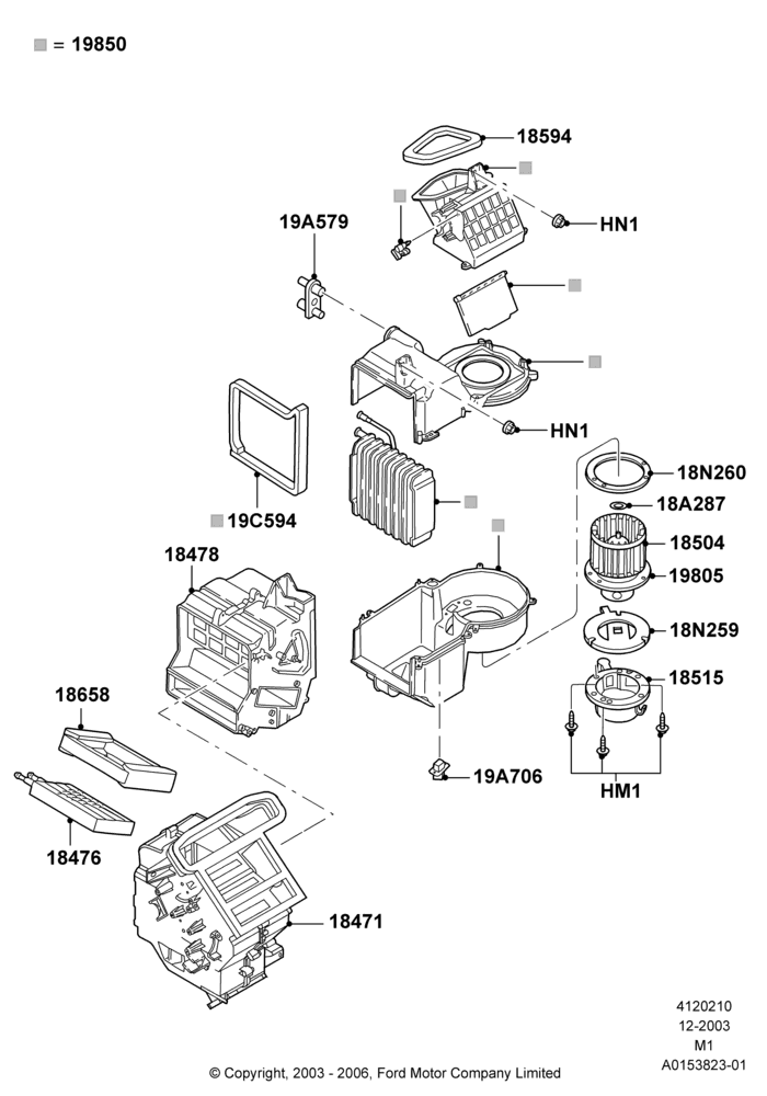 10B - Heater/Air Cond.Internal Components; 22/DEC/2003-01/MAY/2006